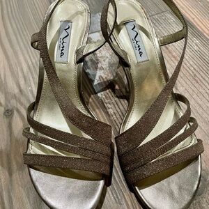 Nina Women's Elegant Brown Strappy Heels